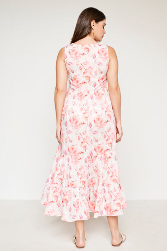 Pink Floral Flared Dress, Pink, image 5